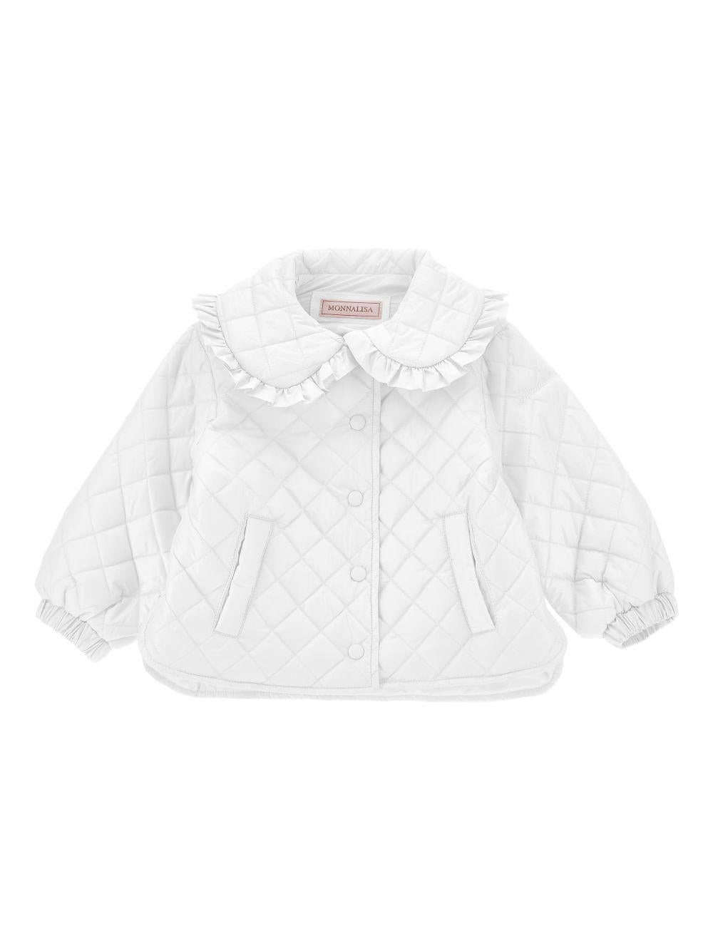 Giubbino per neonata Monnalisa bianca con design trapuntato 37G102 7027 0099 MONNALISA KIDS 