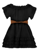 Abito per bambina Monnalisa nero con rifinitura a ruches 41G909 7105 0050 MONNALISA KIDS 