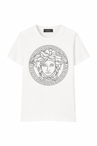 T-shirt per bambino Versace Kids Medusa bianco con stampa Medusa 10002391A04767 2W020 VERSACE KIDS 
