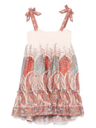 Abito per bambina ZIMMERMANN Kids beige con stampa paisley 2744DS S251 ZIMMERMANN KIDS 