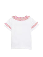 T-shirt per neonata Mariella Ferrari bianca con colletto alla Peter Pan CAR16 ROSA MARIELLA FERRARI KIDS 