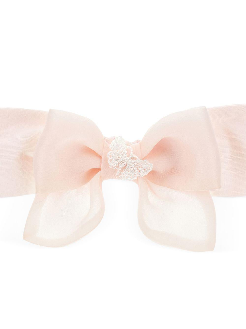 Fascia per capelli per neonata Monnalisa rosa con dettaglio con fiocco 73G004 7112 0092 MONNALISA 