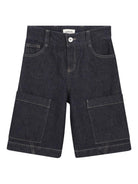 Shorts per bambino Lanvin Enfant blu con dettaglio logo N30380 Z28 LANVIN KIDS 