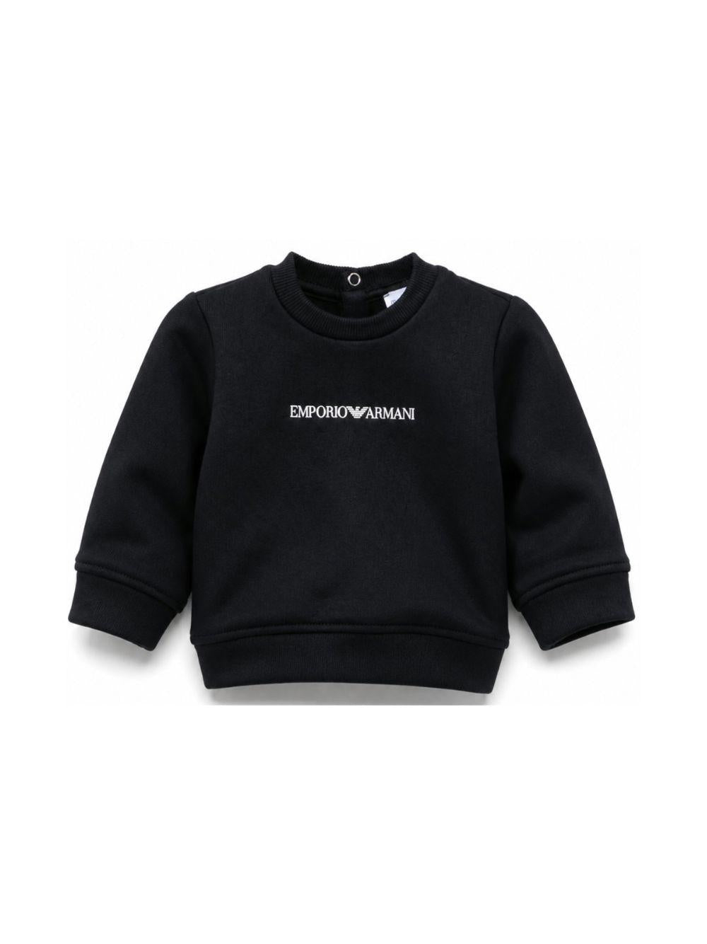 Felpa per neonato Emporio Armani Kids blu con logo sul davanti EB000301 AF14681 UB118 EMPORIO ARMANI KIDS 
