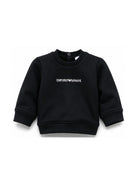 Felpa per neonato Emporio Armani Kids blu con logo sul davanti EB000301 AF14681 UB118 EMPORIO ARMANI KIDS 