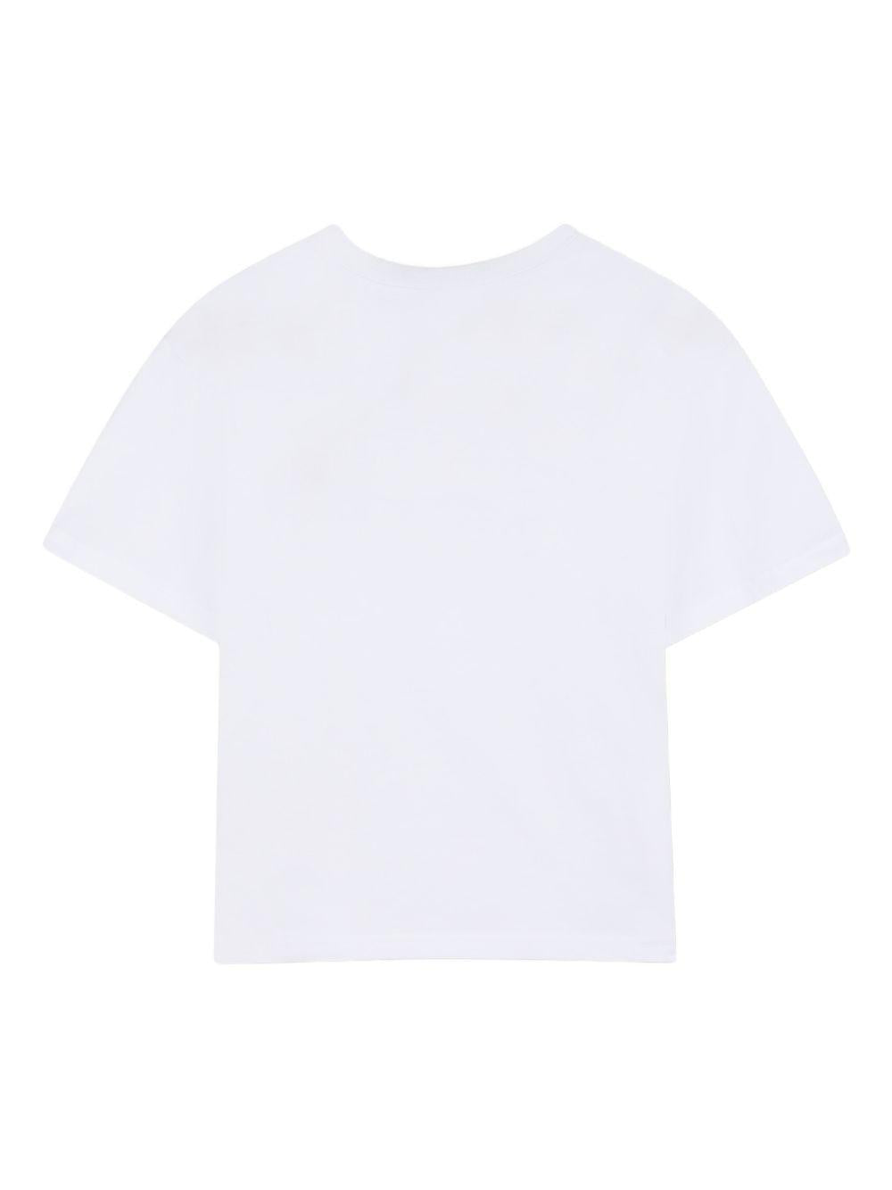T-shirt per bambino Lanvin Enfant bianca con logo ricamato N30360 10P LANVIN KIDS 