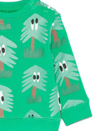 Felpa per neonato Stella McCartney Kids verde con stampa alberelli TX4600 Z3161 712MC STELLA McCARTNEY KIDS 