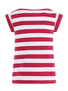 T- shirt per bambina Monnalisa rossa a righe con stampa grafica sul davanti 19G617 7042 9944 MONNALISA KIDS 