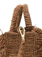Borsa Vanity Mini MC2 Saint Barth marrone con logo ricamato VAMI017 00452L MC2 ST. BARTH KIDS 