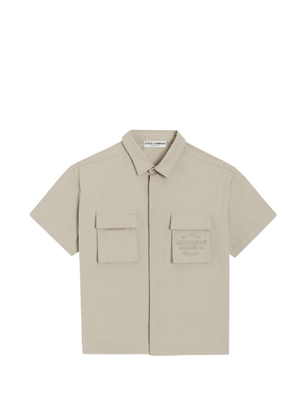 Camicia per bambino Dolce & Gabbana Kids beige in gabardine L44S74 FU63D M0724 DOLCE & GABBANA KIDS 