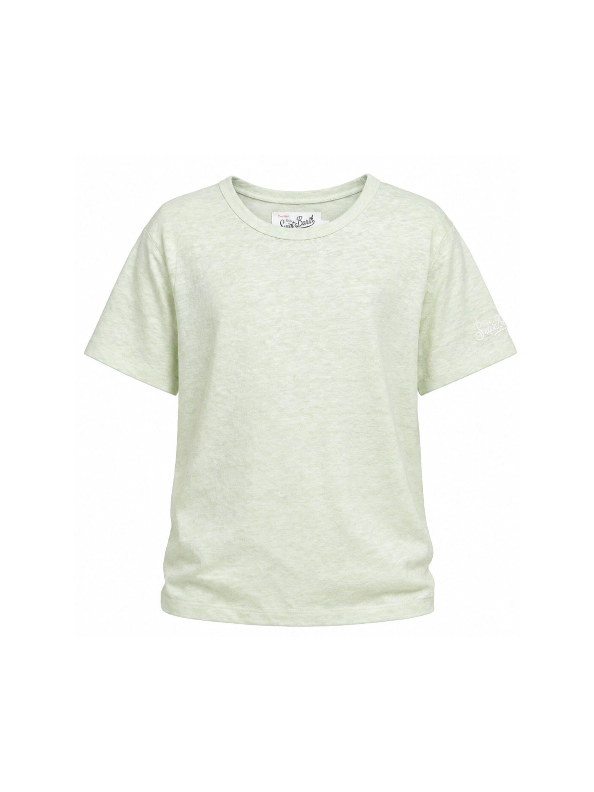 T-shirt per bambini MC2 Saint Barth Kids verde con logo sulla manica ALE0002 01141L MC2 ST. BARTH KIDS 