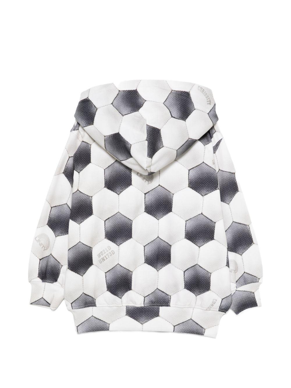 Felpa per bambino Molo kids bianca e nera con stampa grafica pallone 1W26J303 6253 MOLO KIDS 