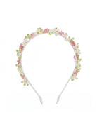 Cerchietto per capelli per bambina Monnalisa bianco con decorazione con perline 79G000 7062 0001 MONNALISA KIDS 