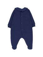 Tutina per neonato Moschino Kids blu con stampa Teddy Bear MUY098LCA19 40016 MOSCHINO KIDS 