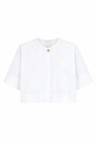Camicia per bambina Givenchy Kids bianca a maniche corte con bottoni H31220 10P GIVENCHY KIDS 