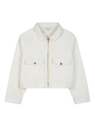 Giacca per bambina Michael Kors Kids bianca con chiusura frontale con zip R30584 190 MICHAEL KORS KIDS 