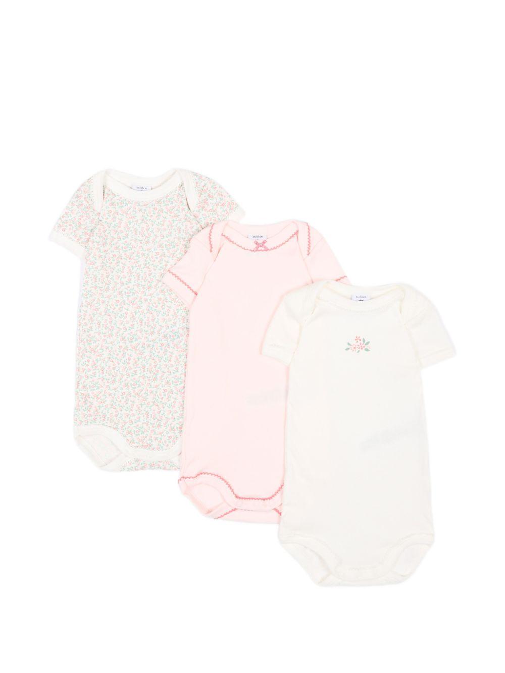 Set di tre body per neonata Petit Bateau multicolore con stampa floreale A0GYK 00 PETIT BATEAU KIDS 