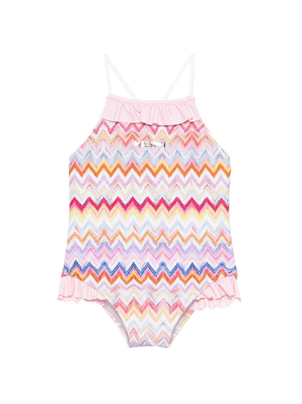 Costume per neonata Missoni kids multicolore con motivo a zig zag MYC019 Z3801 999 MISSONI KIDS 