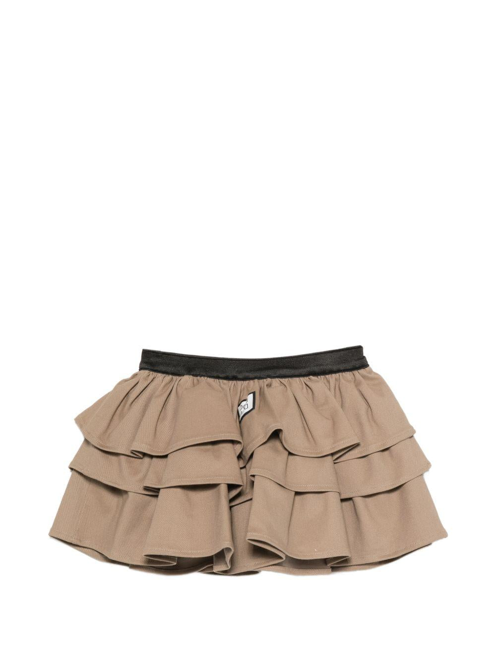 Gonna per bambina Douuod Kids beige con design a balze DZ7B01 G0073 343 DOUUOD KIDS 