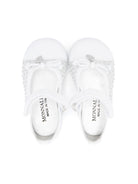 Ballerine per bambina Monnalisa bianco con decorazione in cristalli 83E005 5729 0001 MONNALISA 