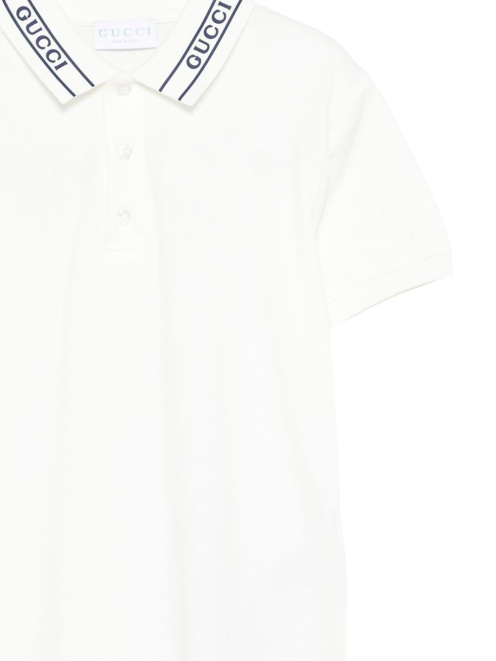 T-shirt per bambino Gucci Kids bianca con logo sul colletto 805405XJHNL 9024 GUCCI KIDS 