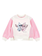 Felpa per bambina Disney x Monnalisa rosa con stampa grafica Stitch 19F606 6011 0190 MONNALISA 