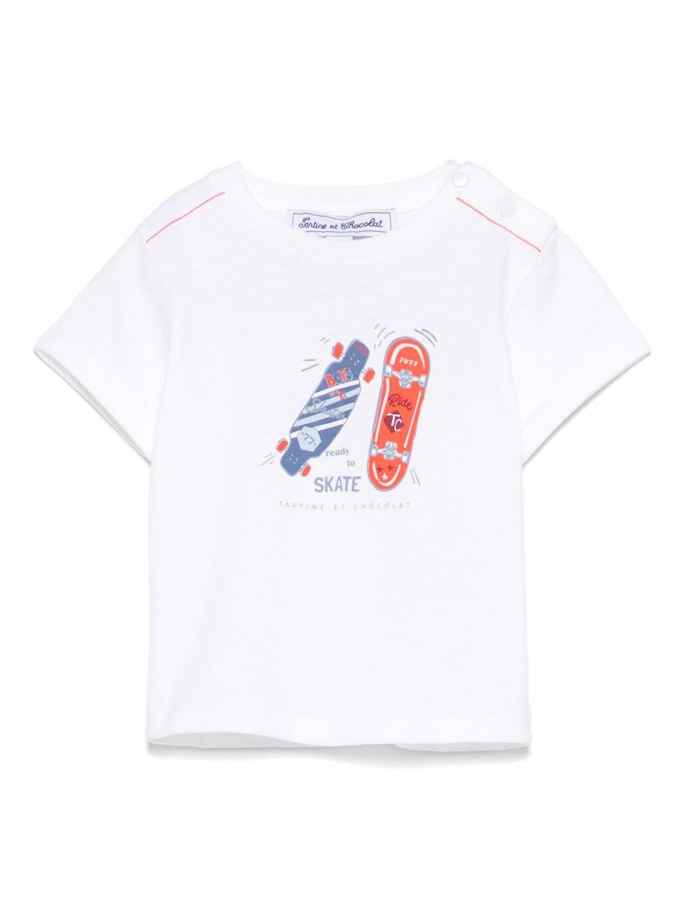 T-shirt per neonato Tartine Et Chocolat bianco con stampa CA10041 77 TArtine & Chocolat KIDS 