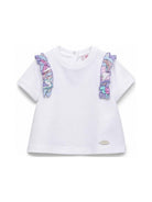 T-shirt per neonata Emilio Pucci Junior bianca con dettaglio ruches PZ8031 Z3672 100 EMILIO PUCCI KIDS 