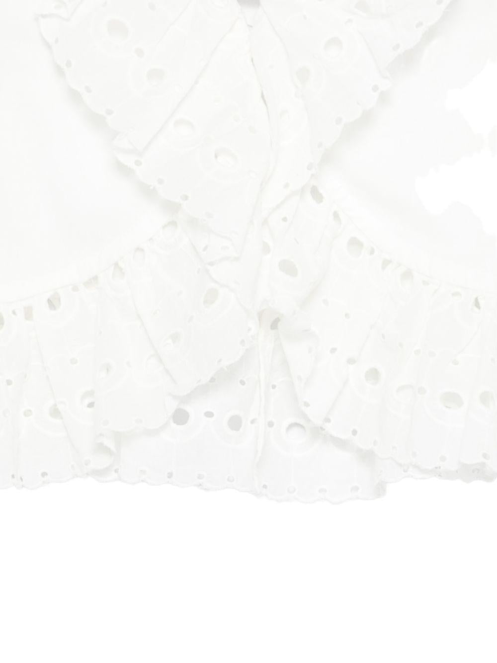 T-shirt per bambina Louise Misha bianca con bordi arricciati GRI-S26-V0139 OFF WHITE LOUISE MISHA KIDS 