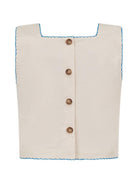 Top per bambina Etro Kids beige con ricamo floreale sul davanti GY5A92 P0287 107 ETRO KIDS 