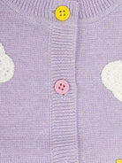 Cardigan per neonata Stella McCartney Kids viola con applicazione TX9000 Z1528 522 STELLA McCARTNEY KIDS 
