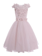 Abito per bambina Monnalisa rosa con applicazione a fiori 77G900 7121 0092 MONNALISA KIDS 