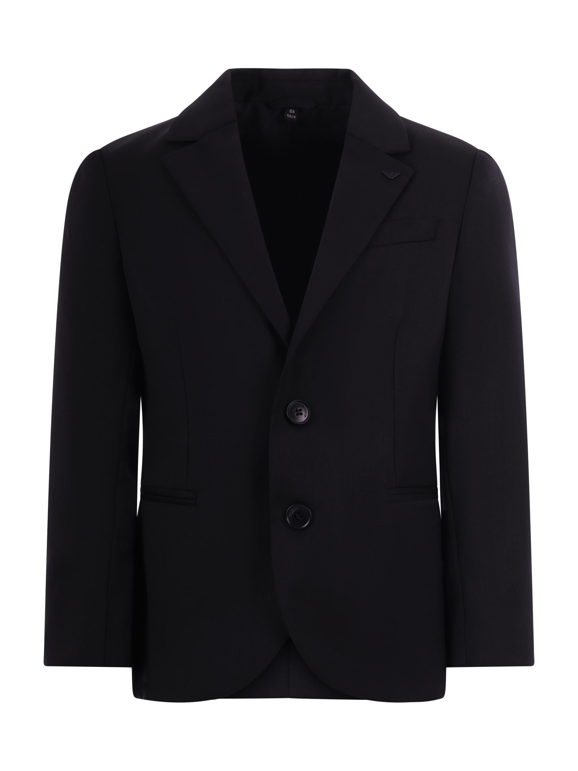 Blazer monopetto Emporio Armani Kids blu navy con revers classici 8N4G20 4N5IZ 0958 EMPORIO ARMANI KIDS 