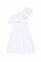 Abito monospalla per bambina Molo bianco a trapezio 2S26E104 5636 MOLO KIDS 