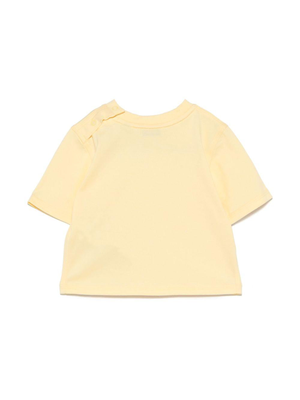 T-shirt con applicazione per neonata Burberry Kids giallo con girocollo 8104508 C1404 BURBERRY KIDS 