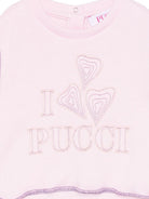 Felpa per neonata Emilio Pucci Kids rosa con ricamo logo PZ4020 Z3183 51S EMILIO PUCCI KIDS 