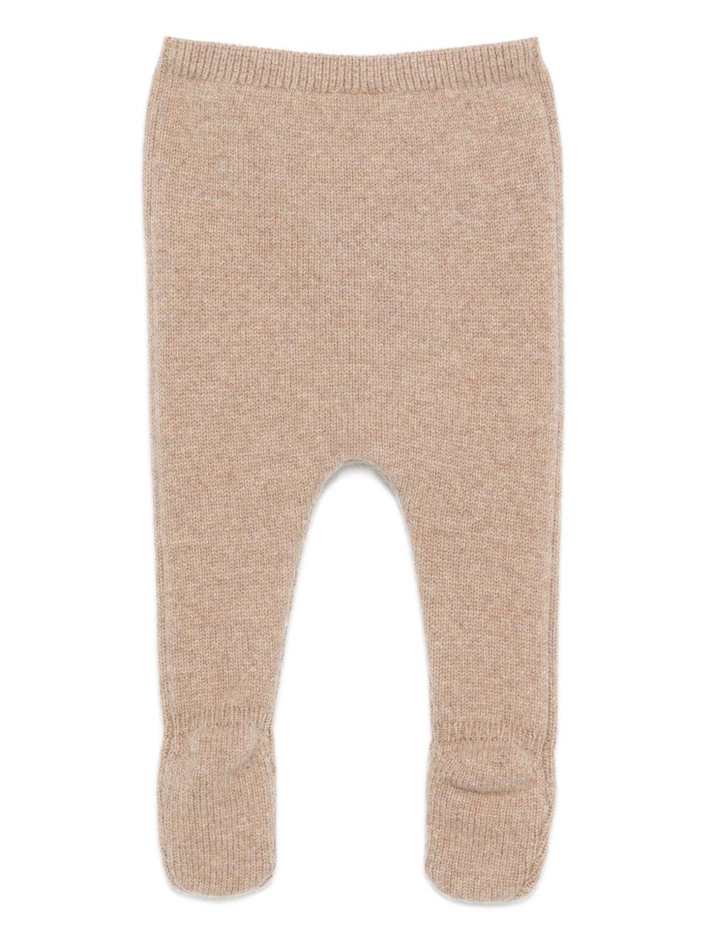Pantaloni per neonato Donsje beige con applicazioni con facce d'orso 3039101 00176 DONSJE 