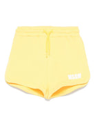 Bermuda per bambina MSGM Kids giallo con applicazione posteriore con logo S5MSJGSH095 MS009 MSGM KIDS 