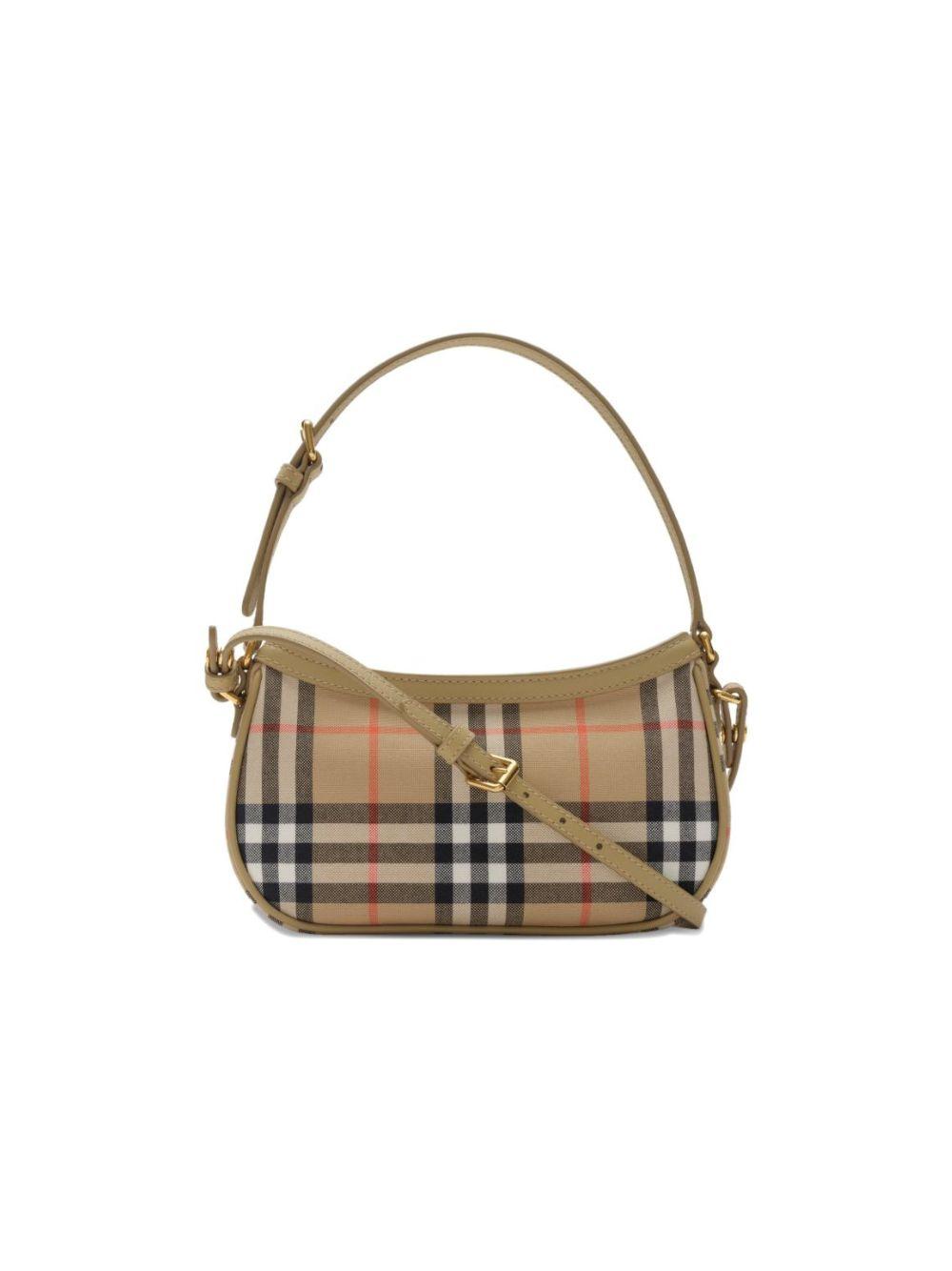 Borsa a spalla per bambina Burberry Kids beige con stampa Vintage Check 8126023 B9368 BURBERRY KIDS 