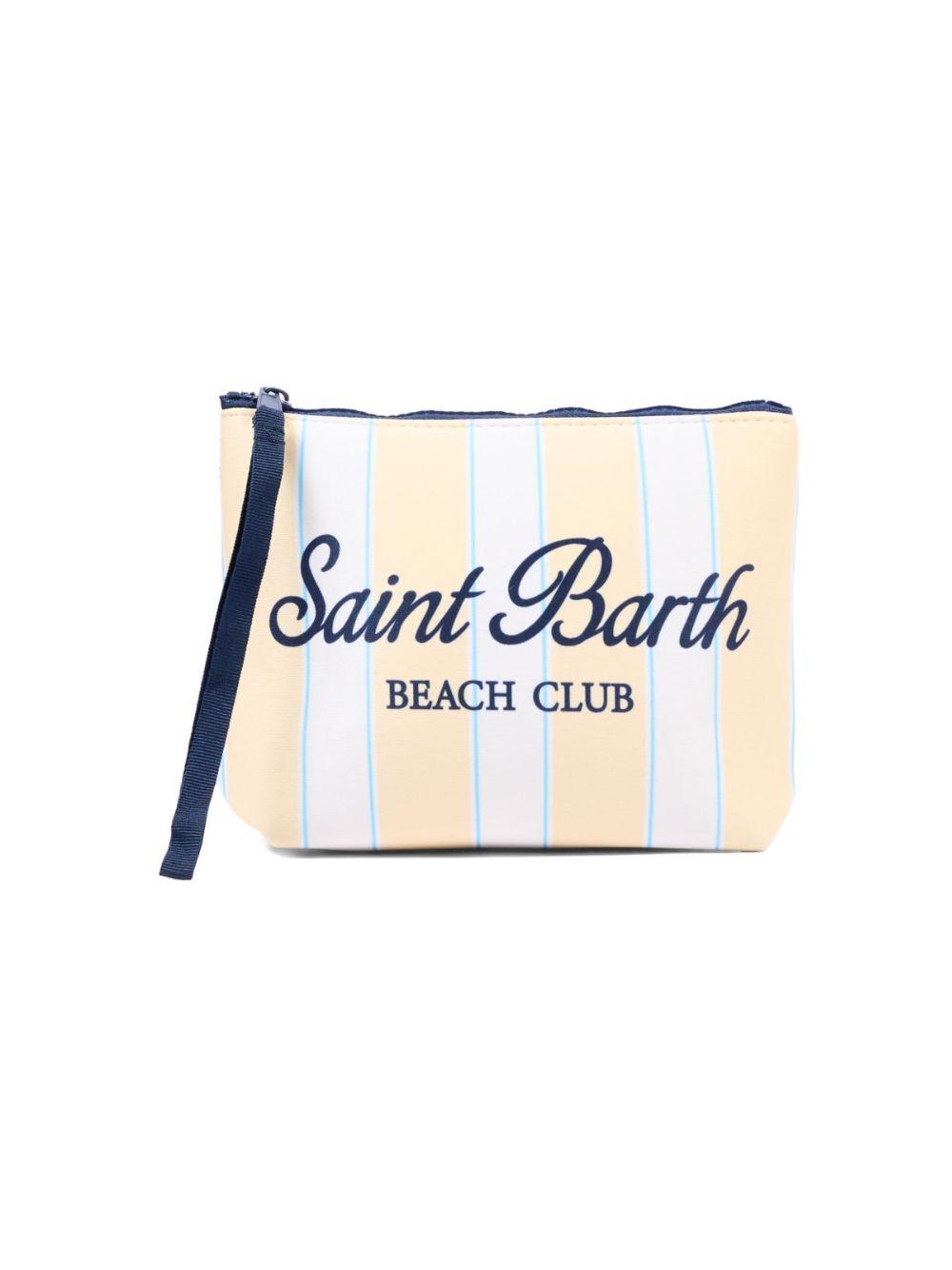 Pochette Aline MC2 Saint Barth gialla con design a righe ALIN001 03279L MC2 ST. BARTH KIDS 