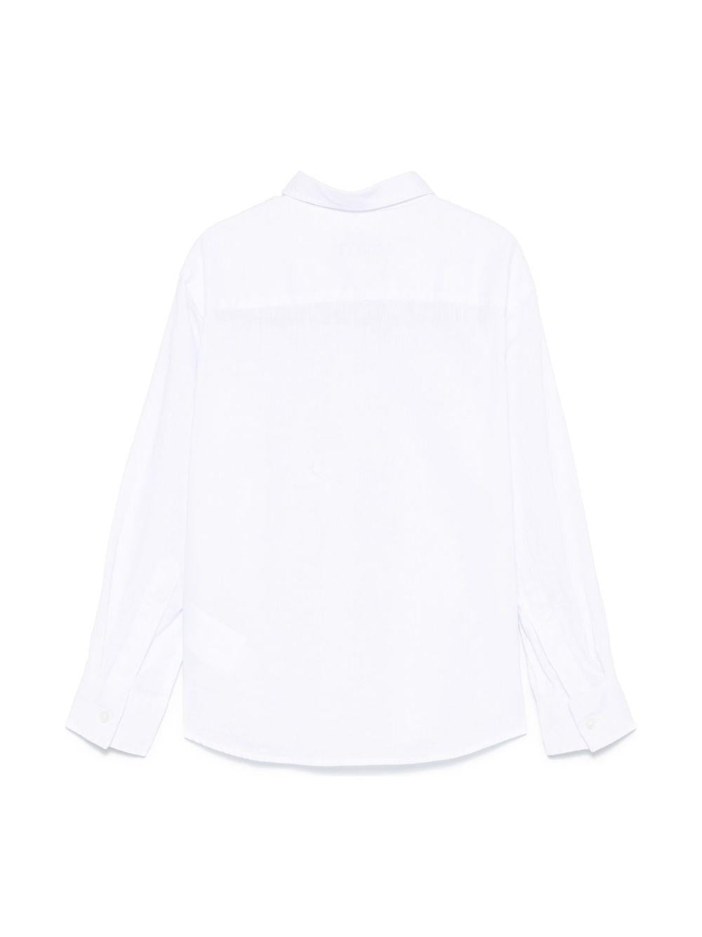 Camicia per bambino Paolo Pecora Kids bianco con ricamo logo PP4042 GESSO PAOLO PECORA KIDS 