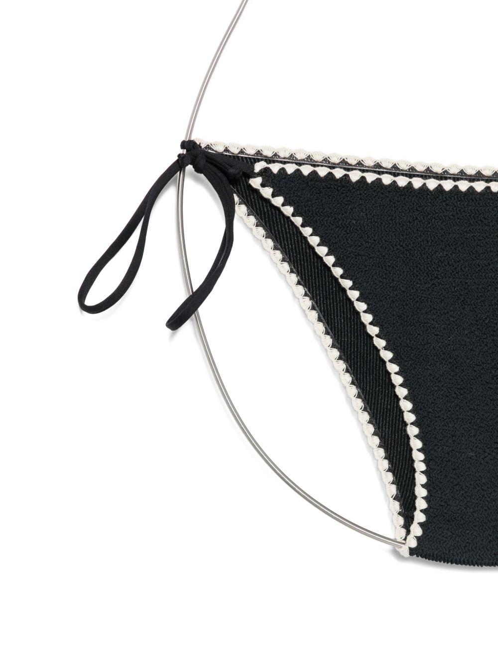Bikini da donna MC2 Saint Barth nero con finiture all'uncinetto VIR0011 09075L MC2 ST. BARTH 