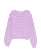 Cardigan georgina per bambina Molo viola traforata a girocollo 2S26K310 5640 MOLO KIDS 