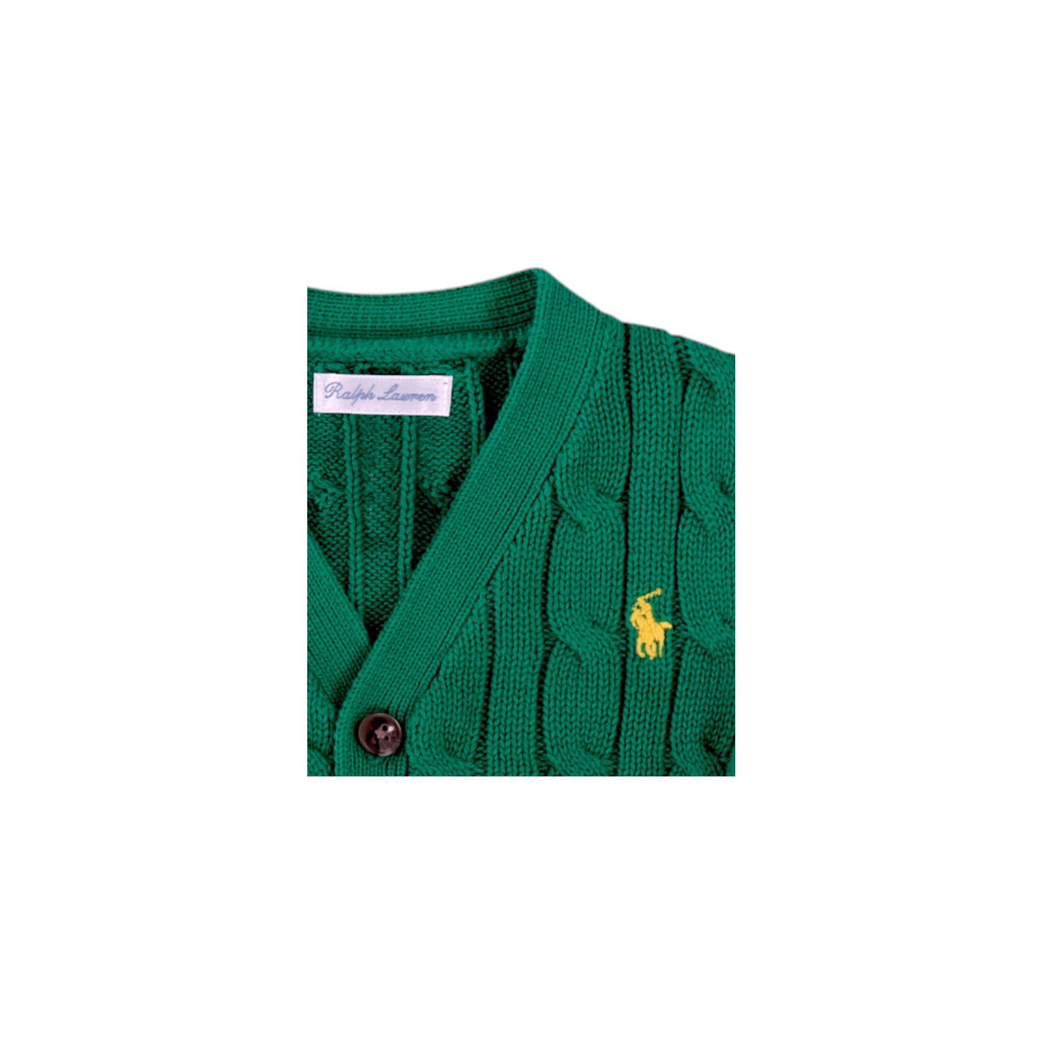 Cardigan per neonato Polo Ralph Lauren Kids verde con scollo a V 320925717 500 Ralph Lauren kids 