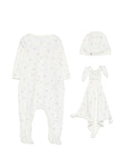 Set tutina cappello e doudou per neonati Petit Bateau bianco con stampa floreale A0F6H 00 PETIT BATEAU KIDS 
