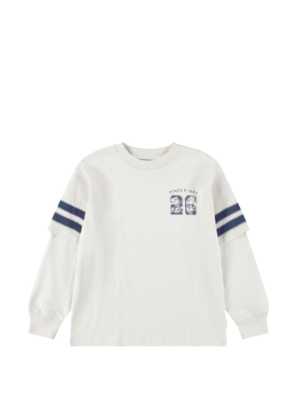 T-shirt per bambino Molo Kids bianca con dettagli sulle maniche 1W26A416 9798 MOLO KIDS 