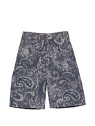Shorts per bambino Etro Kids blu con motivo Paisley all-over GY6P09 I0308 620 ETRO KIDS 