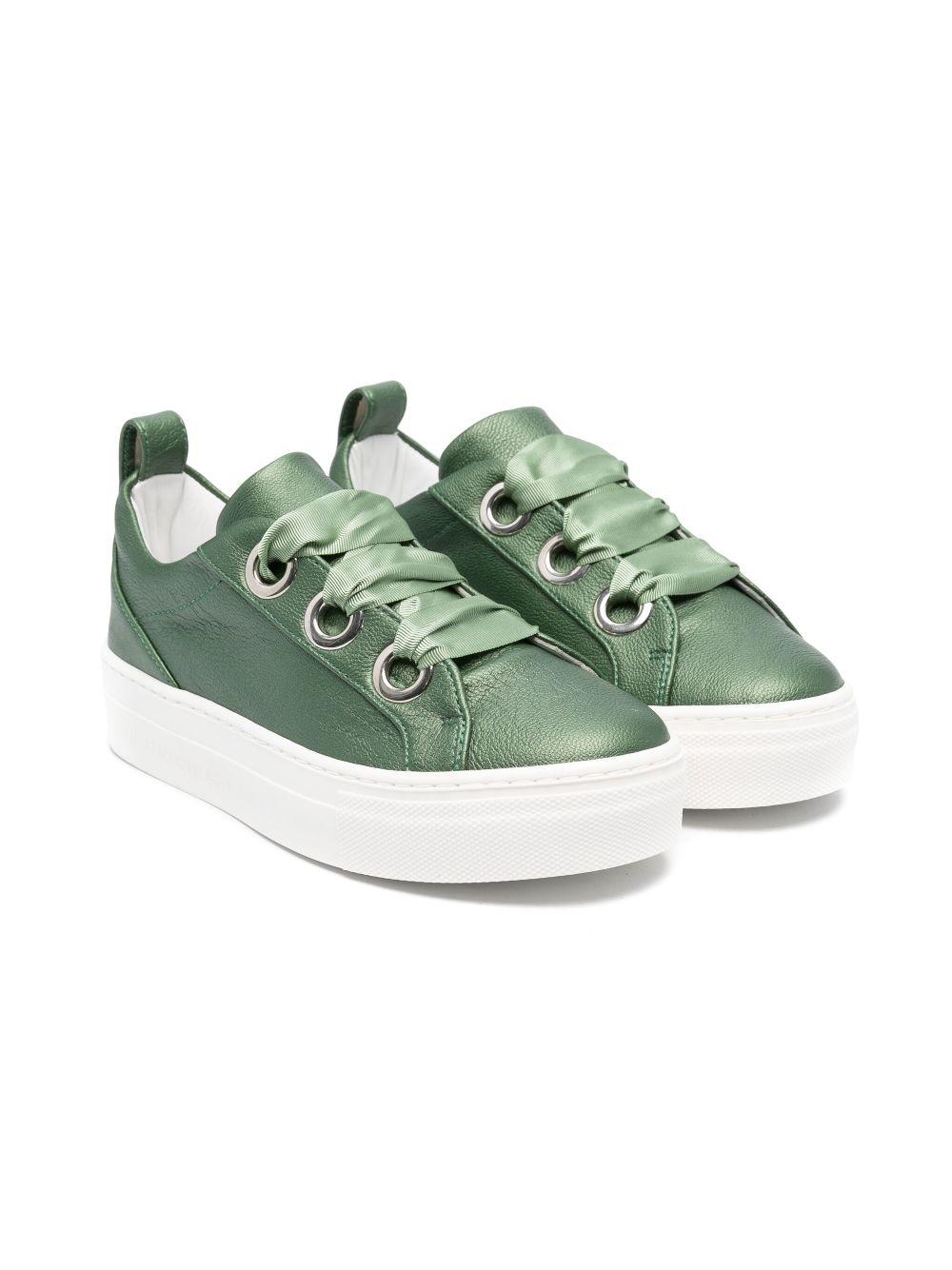 Sneakers per bambina Colorichiari verde con soletta in pelle con logo FJ958172 4114 35 COLORICHIARI KIDS 