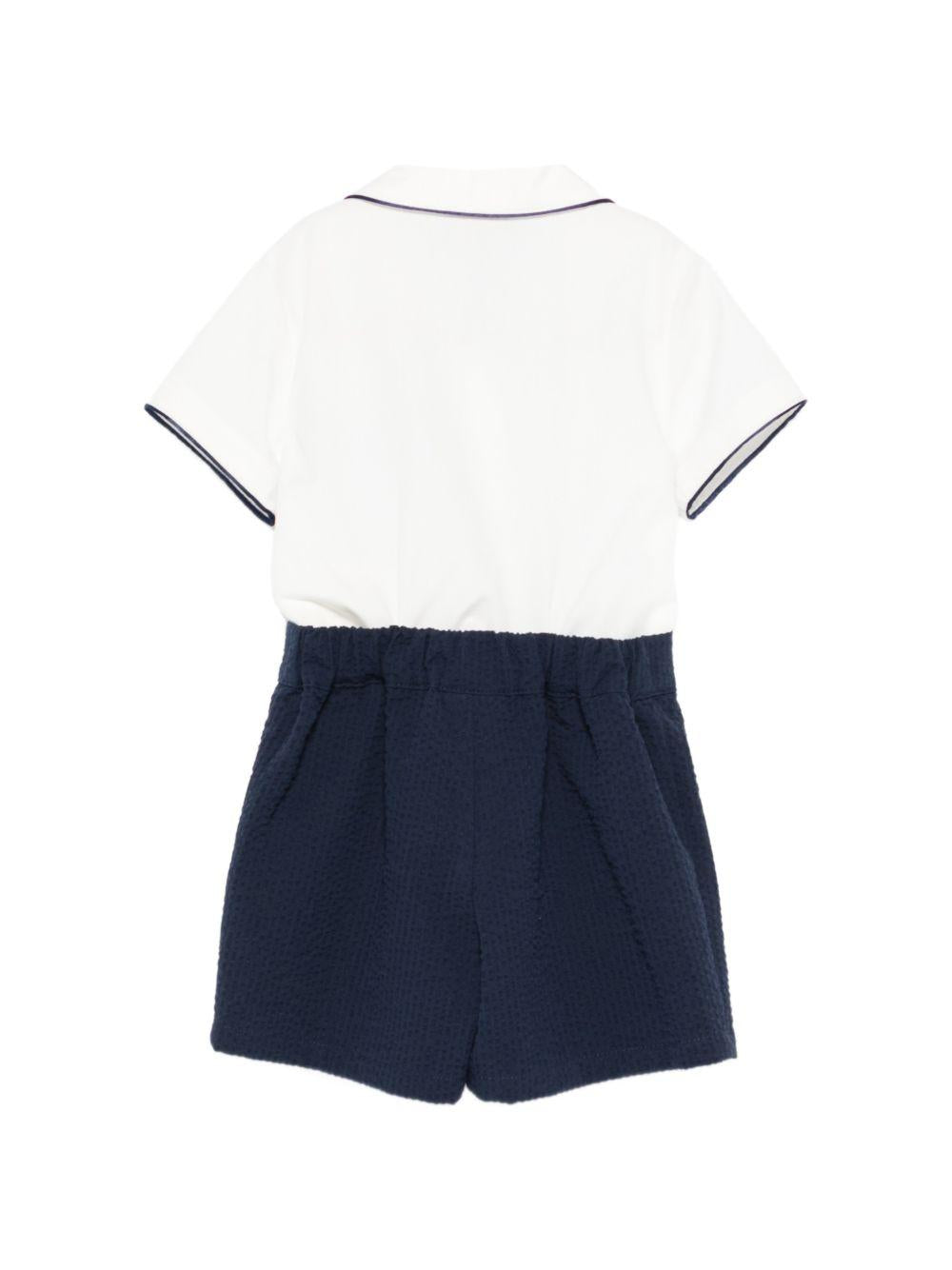 Completo camicia e shorts per neonato Fendi Kids multicolore con logo sul davanti BML166 AVWO F1PEY FENDI KIDS 