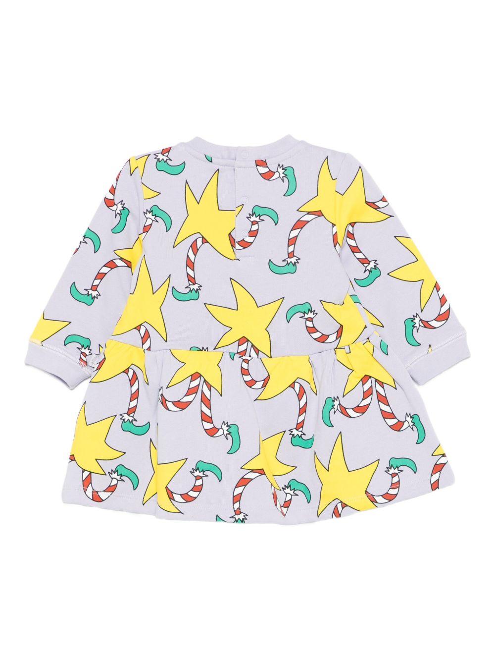 Abito per neonata Stella McCartney Kids multicolor con stampa e gonna con arricciatura TX1160 Z3103 573MC STELLA McCARTNEY KIDS 